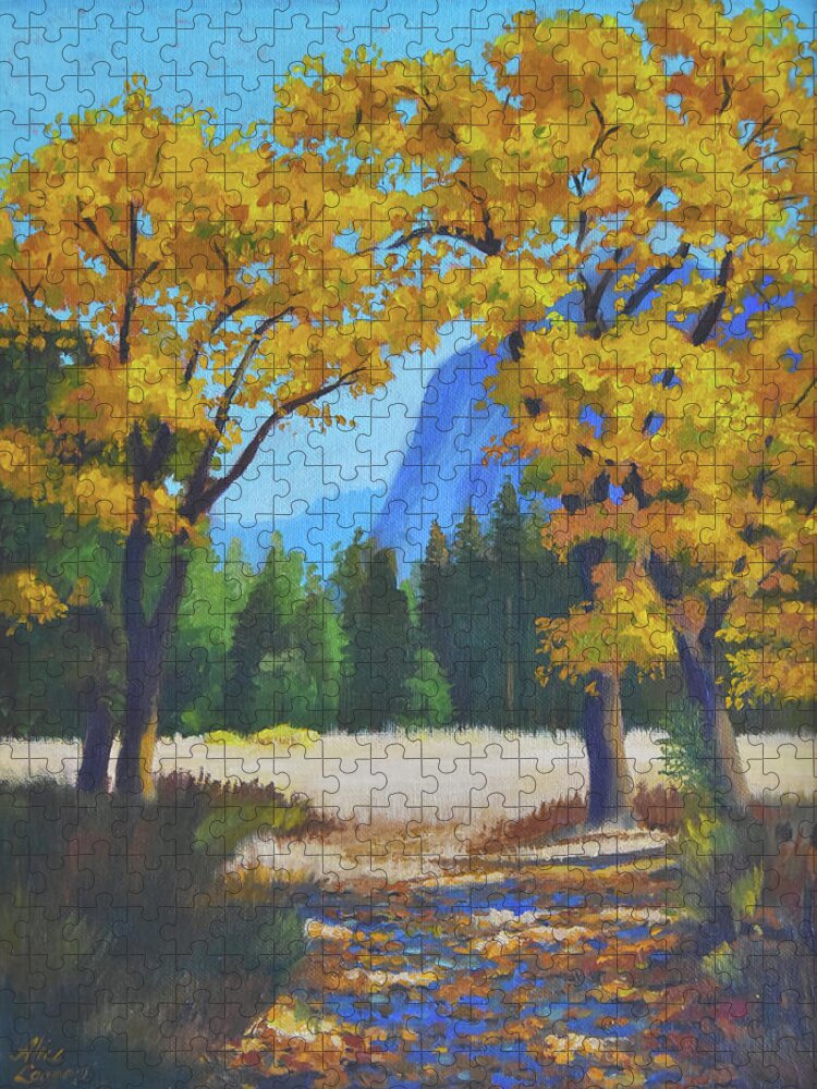 Autumn Jigsaw Puzzle featuring the painting Autumn Gold by Alice Leggett