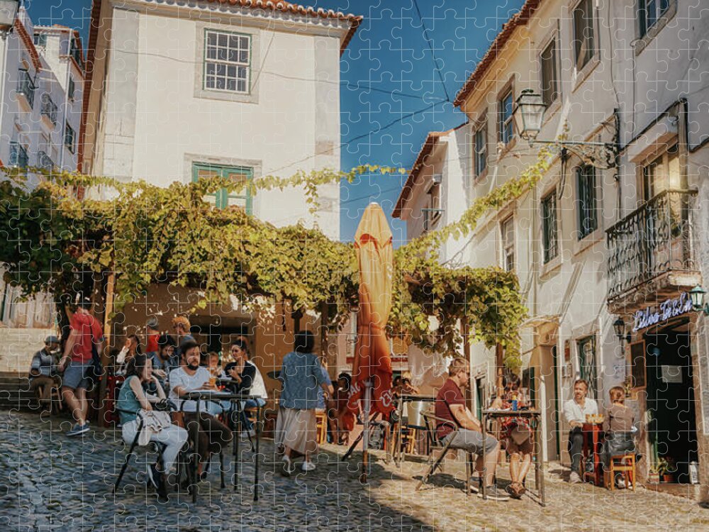 Tavern Jigsaw Puzzle featuring the photograph Autumn in Lisbon by Micah Offman