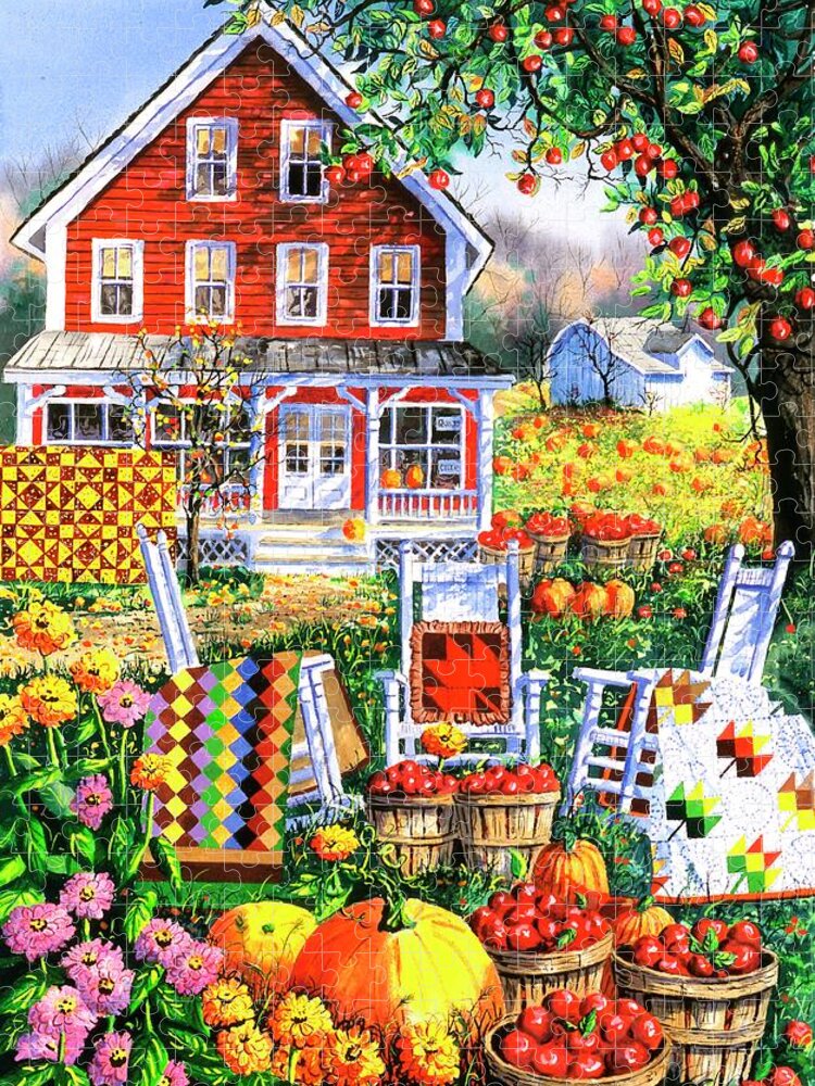 Autumn Jigsaw Puzzle featuring the painting Autumn Joy by Diane Phalen