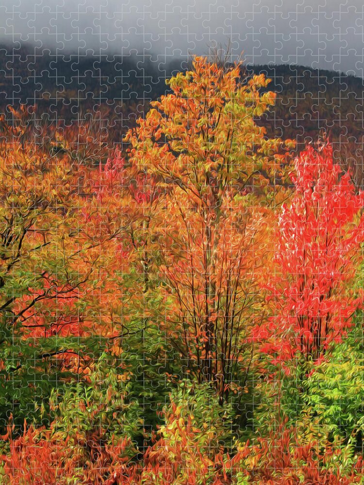 Autumn Leaves Oil Painting Jigsaw Puzzle featuring the painting Autumn Leaves Oil Painting by Dan Sproul