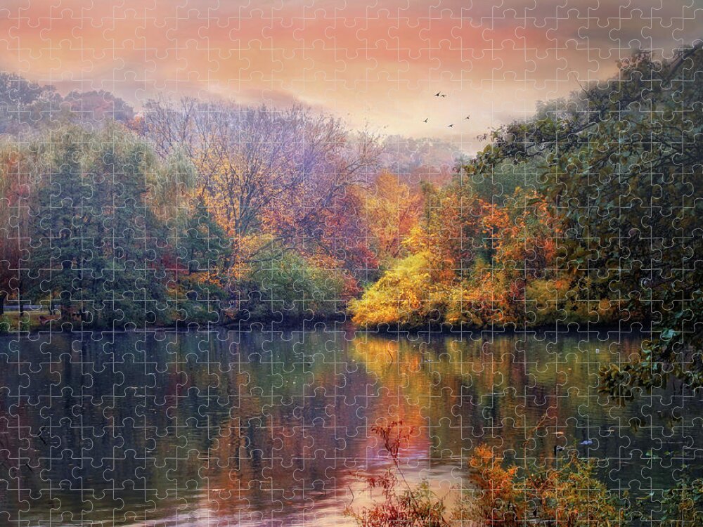 Autumn Jigsaw Puzzle featuring the photograph Autumn on a Lake by Jessica Jenney