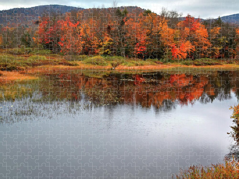 Fine Art Jigsaw Puzzle featuring the photograph Autumn on Mason Lake by Robert Harris