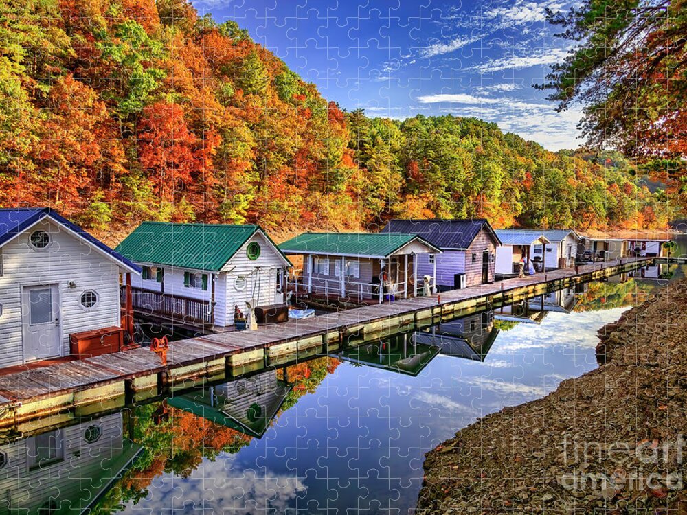 Autumn Jigsaw Puzzle featuring the photograph Autumn on South Holston by Shelia Hunt