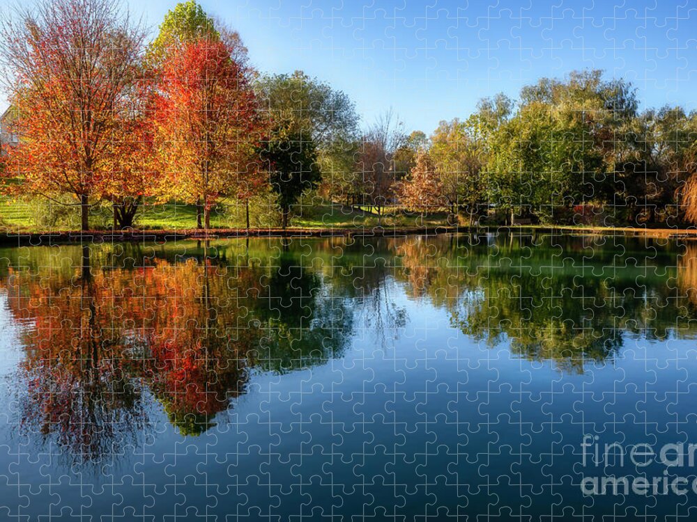Willow Lake Jigsaw Puzzle featuring the photograph Autumn on Willow Lake by Shelia Hunt