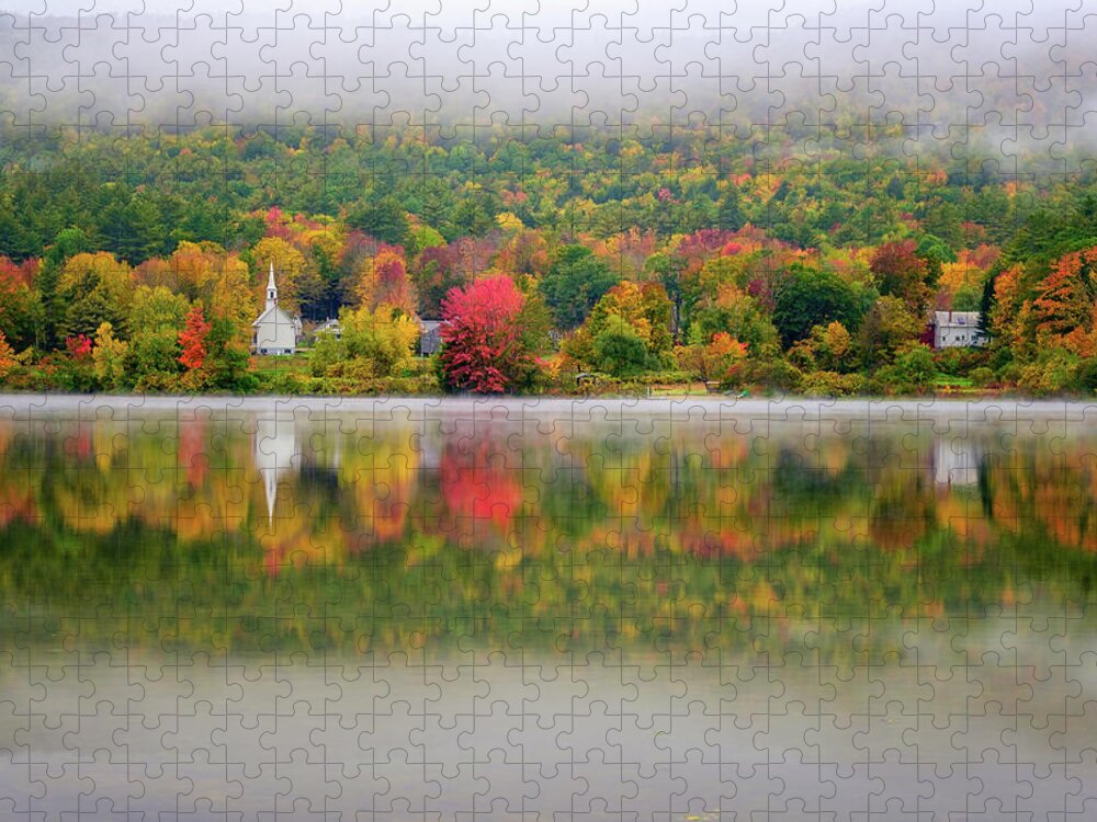 New Hampshire Jigsaw Puzzle featuring the photograph Autumn Reflections, Eaton, NH. by Jeff Sinon
