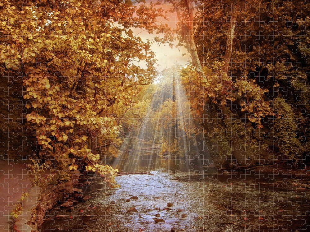 Autumn Jigsaw Puzzle featuring the photograph Autumn River Light by Jessica Jenney