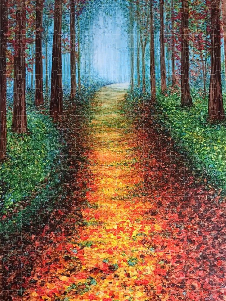 Autumn Jigsaw Puzzle featuring the painting Autumn Walk by Caroline Swan