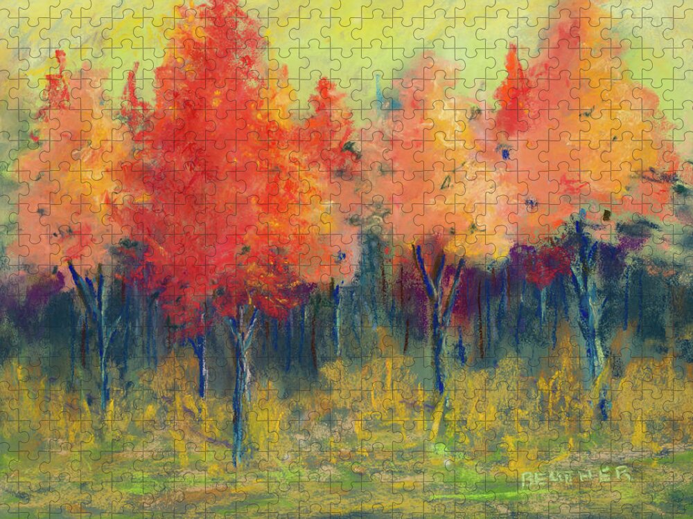 Painting Jigsaw Puzzle featuring the painting Autumn's Glow by Lee Beuther