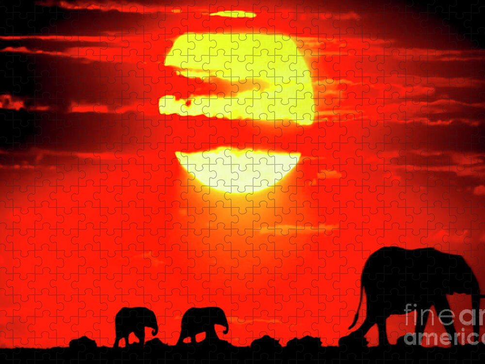 2067f Jigsaw Puzzle featuring the photograph Baby Elephant Walk II by Al Bourassa