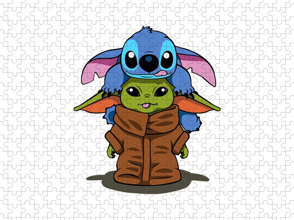Baby yoda cute and friends Jigsaw Puzzle by Archie Ferguson - Pixels