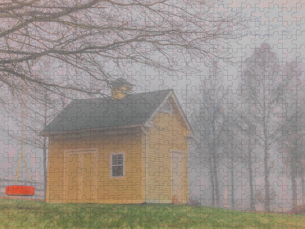 Foggy Jigsaw Puzzle featuring the photograph Very Close to Home in November by Marcy Wielfaert