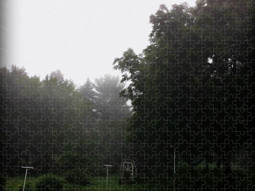 Nature Jigsaw Puzzle featuring the photograph Backyard Morning Fog by Frank J Casella