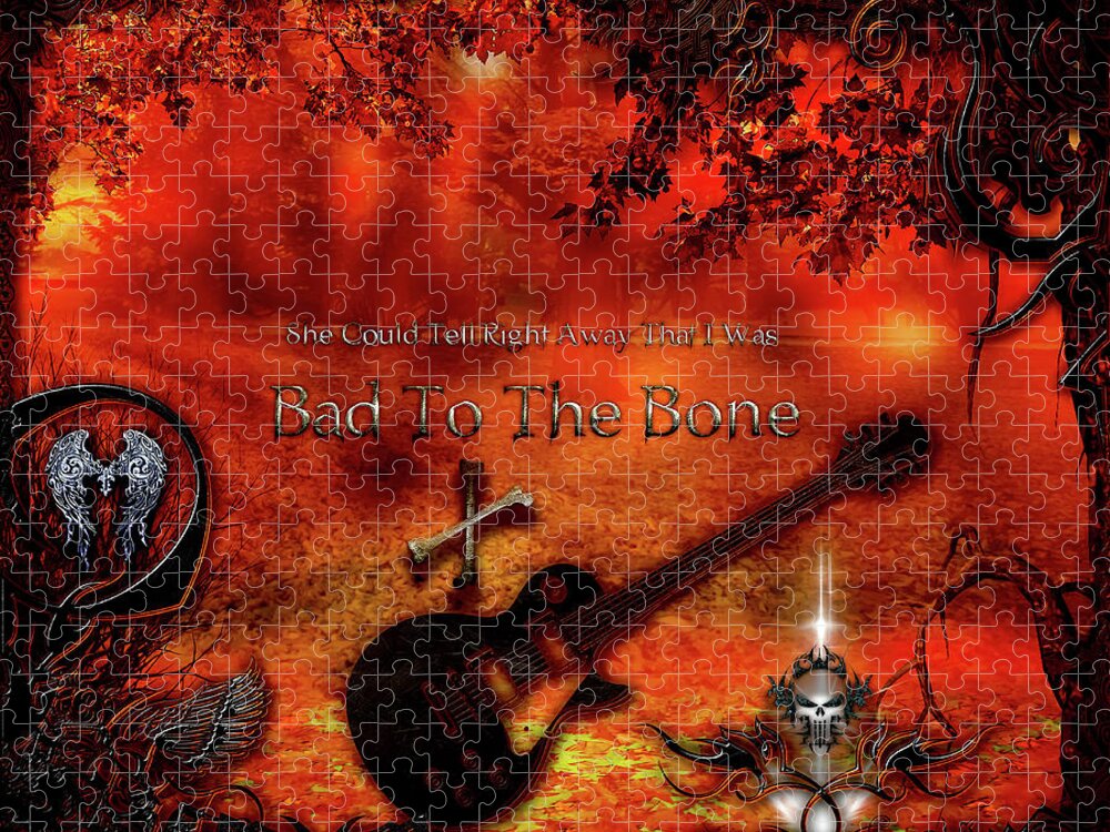 Bad To The Bone Jigsaw Puzzle featuring the digital art Bad To The Bone by Michael Damiani