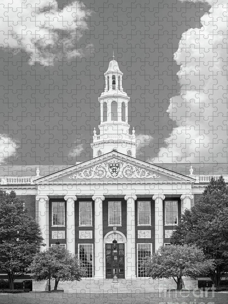 Harvard Jigsaw Puzzle featuring the photograph Baker Bloomberg at Harvard University by University Icons