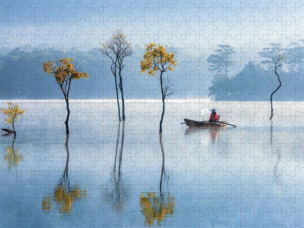 Awesome Jigsaw Puzzle featuring the photograph Balance Of Reflection by Khanh Bui Phu