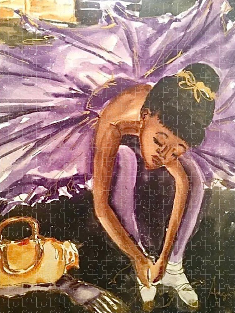  Jigsaw Puzzle featuring the painting Ballerina Girl by Angie ONeal