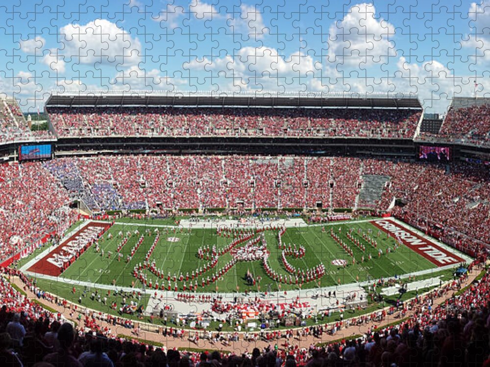 Gameday Jigsaw Puzzle featuring the photograph Bama Script A Panorama by Kenny Glover