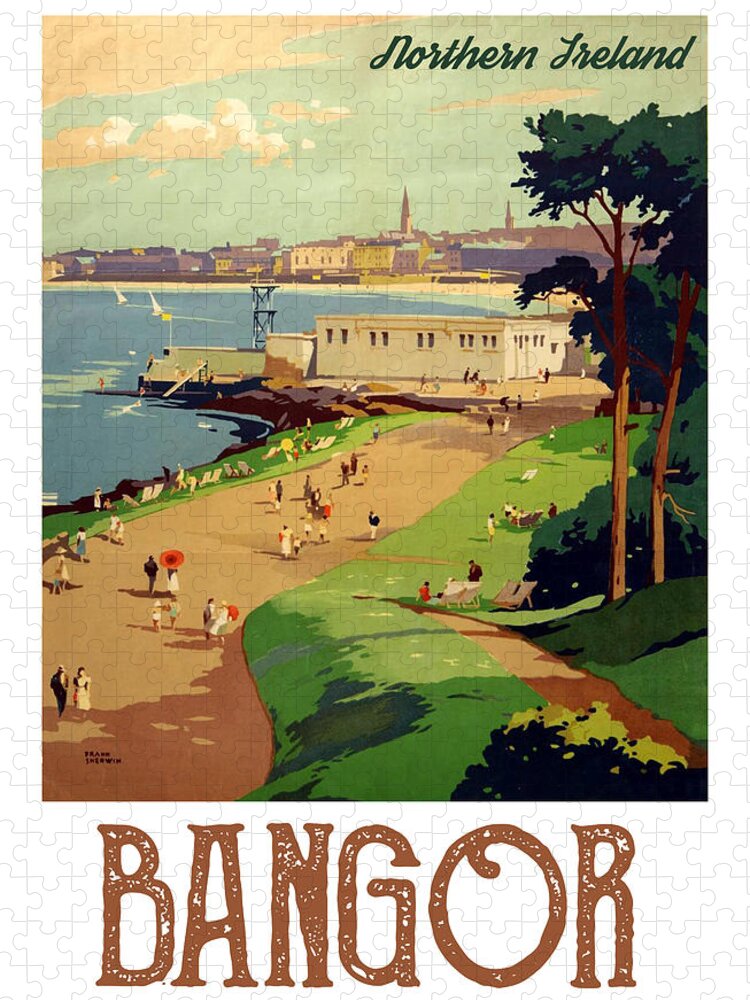 Bangor. Seaside Jigsaw Puzzle featuring the digital art Bangor by Long Shot