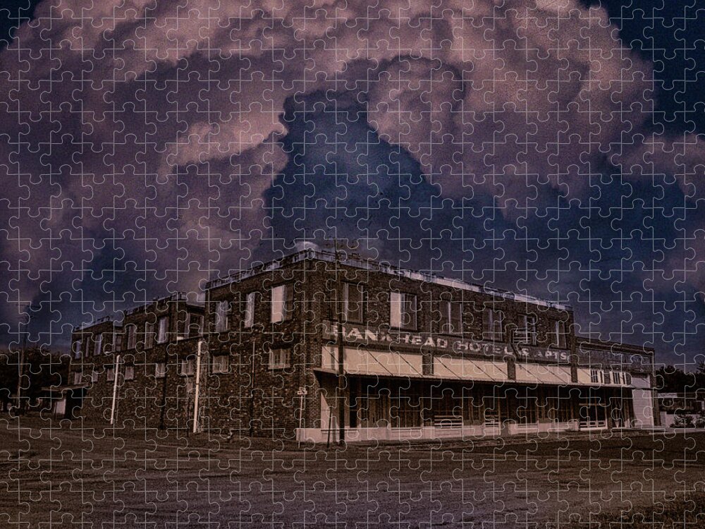 House Jigsaw Puzzle featuring the digital art Bank Head Motel Circa 1950 by Rene Vasquez