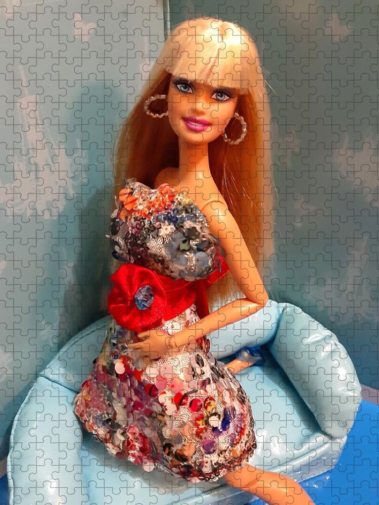 Barbie On The Blue Sofa Jigsaw Puzzle