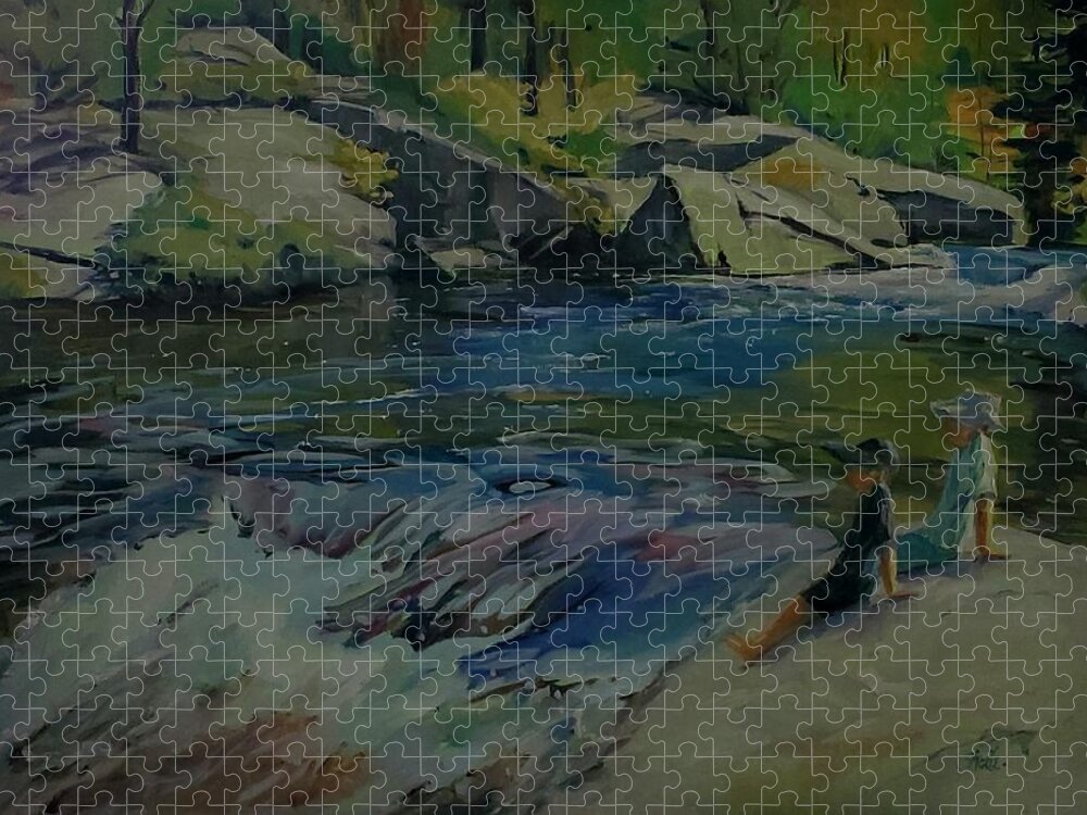 Algonquin Park Jigsaw Puzzle featuring the painting Barron Canyon by Sheila Romard