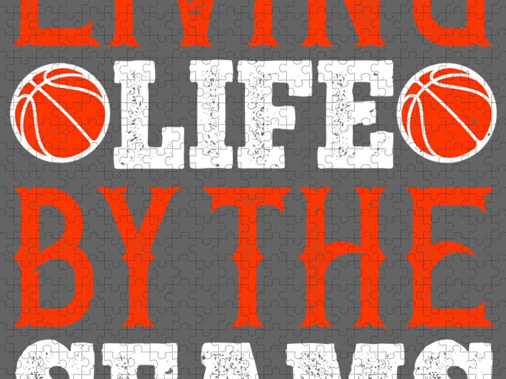 Basketball Jigsaw Puzzle featuring the digital art Basketball Gift Living Life By The Seams by Jeff Creation