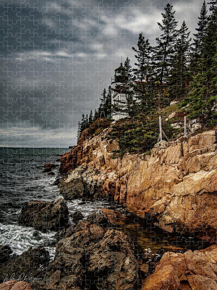 Mt Desert Island Jigsaw Puzzle featuring the photograph Bass Harbor Lighthouse by William Christiansen
