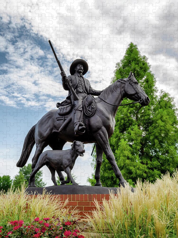 Bass Reeves Jigsaw Puzzle featuring the photograph Bass Reeves Statue by James Barber
