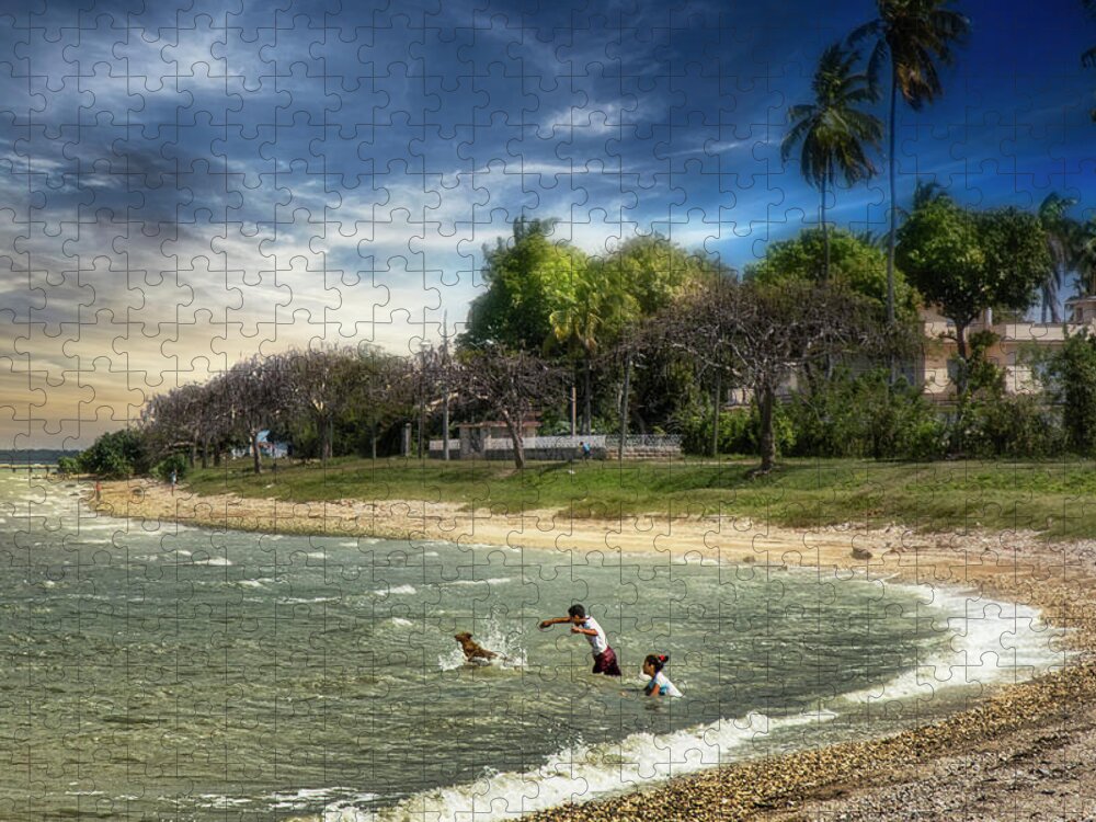 Cuba Jigsaw Puzzle featuring the photograph Bathe your dog at Troya Bay by Micah Offman