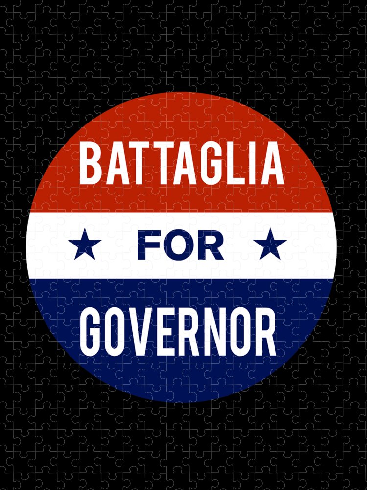 Election Jigsaw Puzzle featuring the digital art Battaglia For Governor by Flippin Sweet Gear