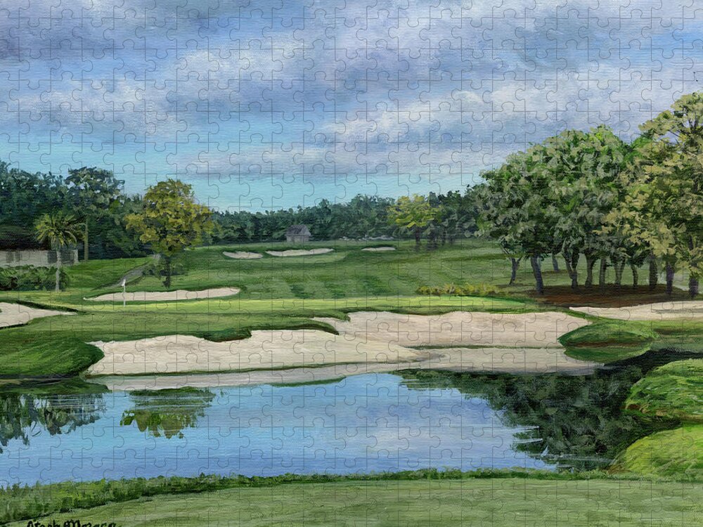Arnold Palmers Bay Hill Jigsaw Puzzle featuring the painting Bay Hill, No. 17 by Steph Moraca