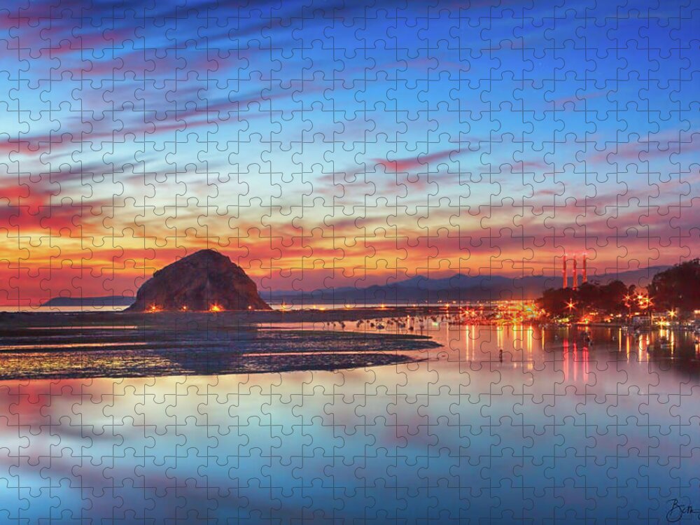 Evening Jigsaw Puzzle featuring the photograph Bay Lights by Beth Sargent