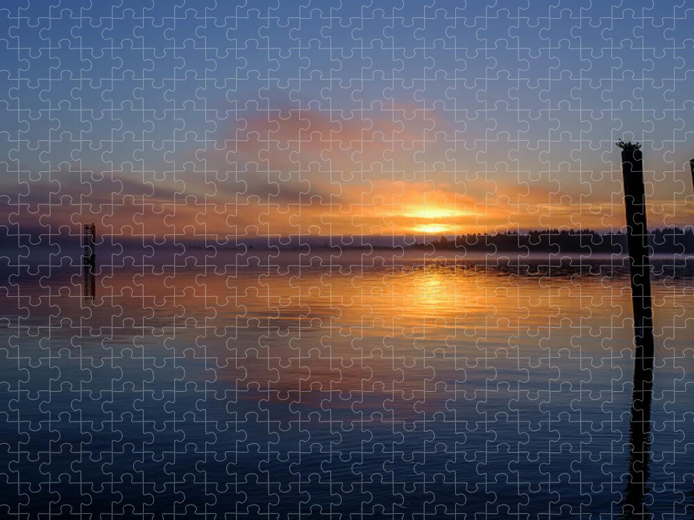 Sunset Jigsaw Puzzle featuring the photograph Bay Point Oregon Sunset by Tony Locke