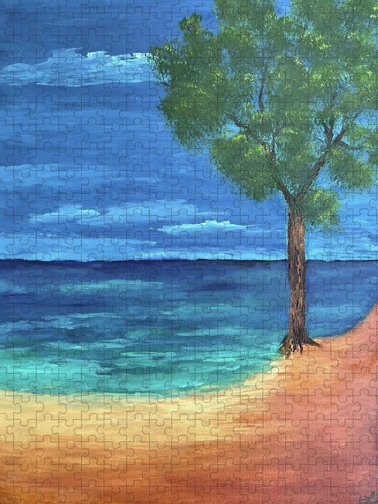 Beach Jigsaw Puzzle featuring the painting Beach Dreams by Lisa White