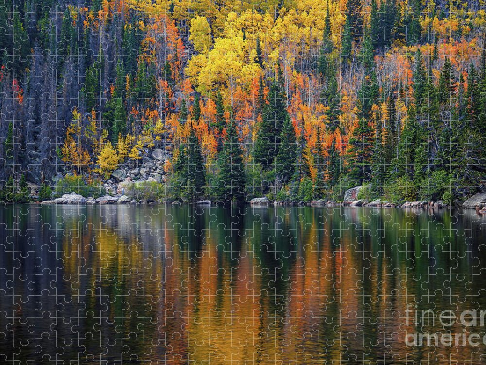 Jon Burch Jigsaw Puzzle featuring the photograph Bear Lake Autumn Reflections by Jon Burch Photography