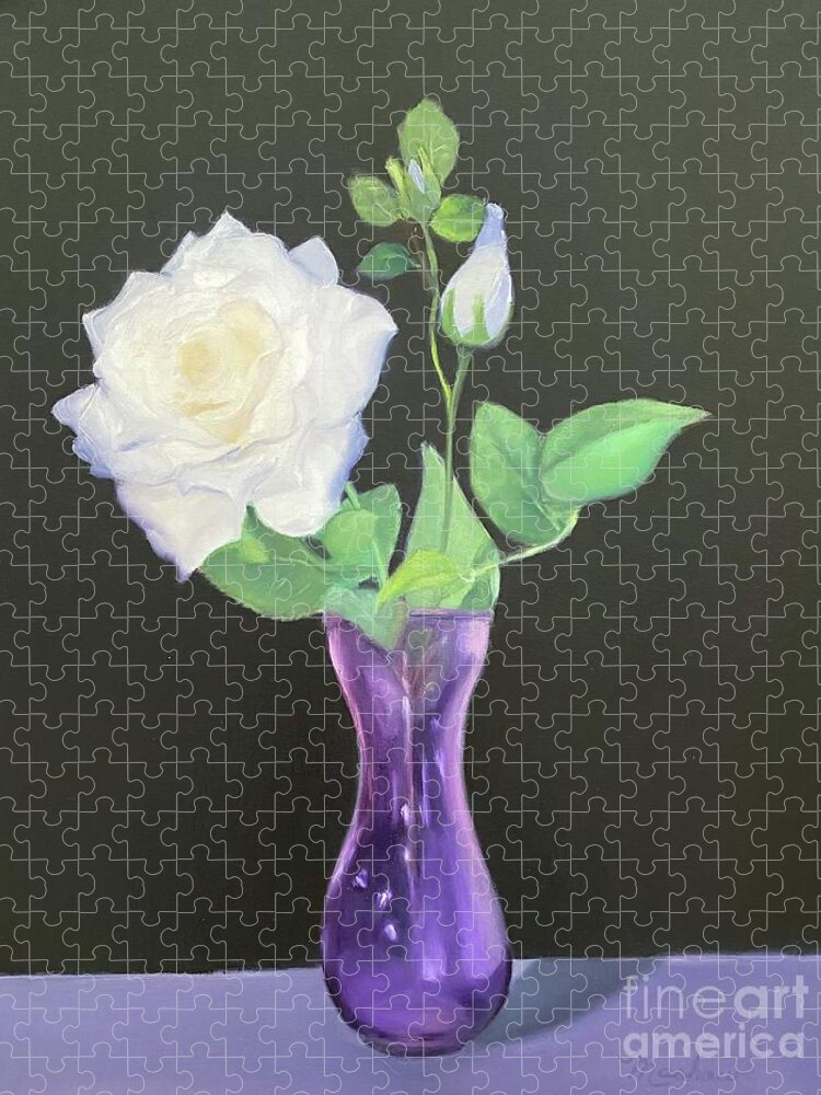 Rose Jigsaw Puzzle featuring the painting Beautiful Bloom by Sheila Mashaw