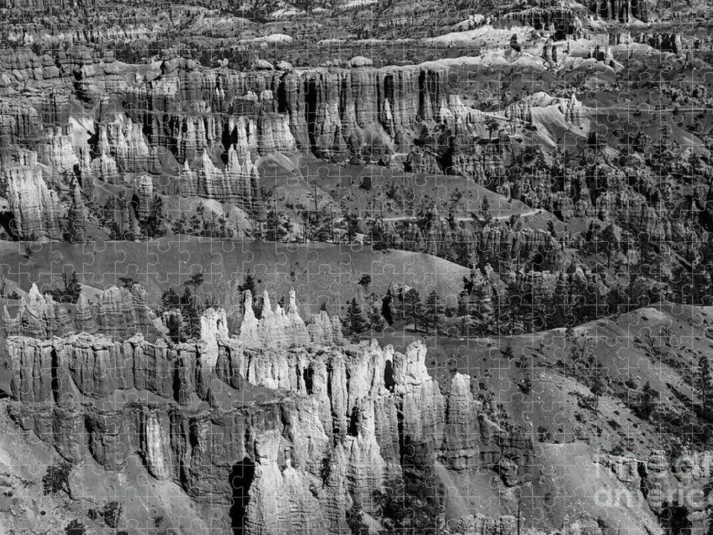 Wayne Moran Photograpy Jigsaw Puzzle featuring the photograph Beautiful Bryce Canyon National Park Beautiful BW by Wayne Moran