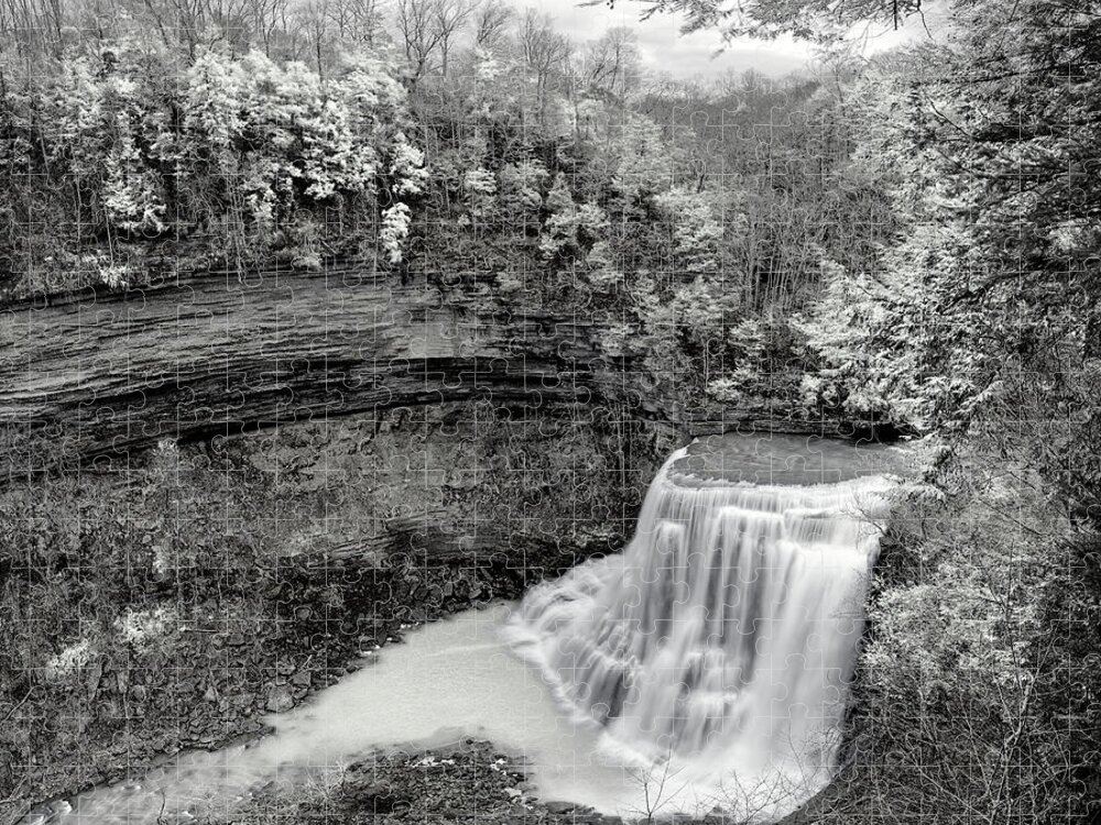 Burgess Falls Jigsaw Puzzle featuring the photograph Beautiful Burgess falls state park at Cookeville TN by Peter Herman