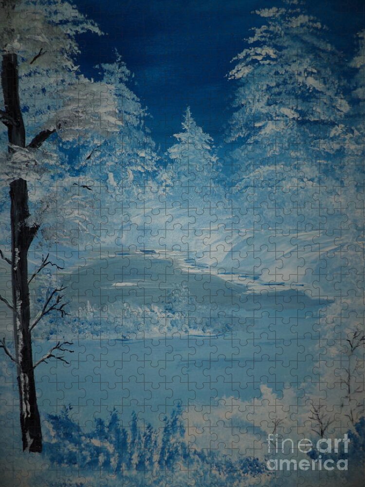 Donnsart1 Jigsaw Puzzle featuring the painting Beautiful Chilly Winter Painting # 204 by Donald Northup