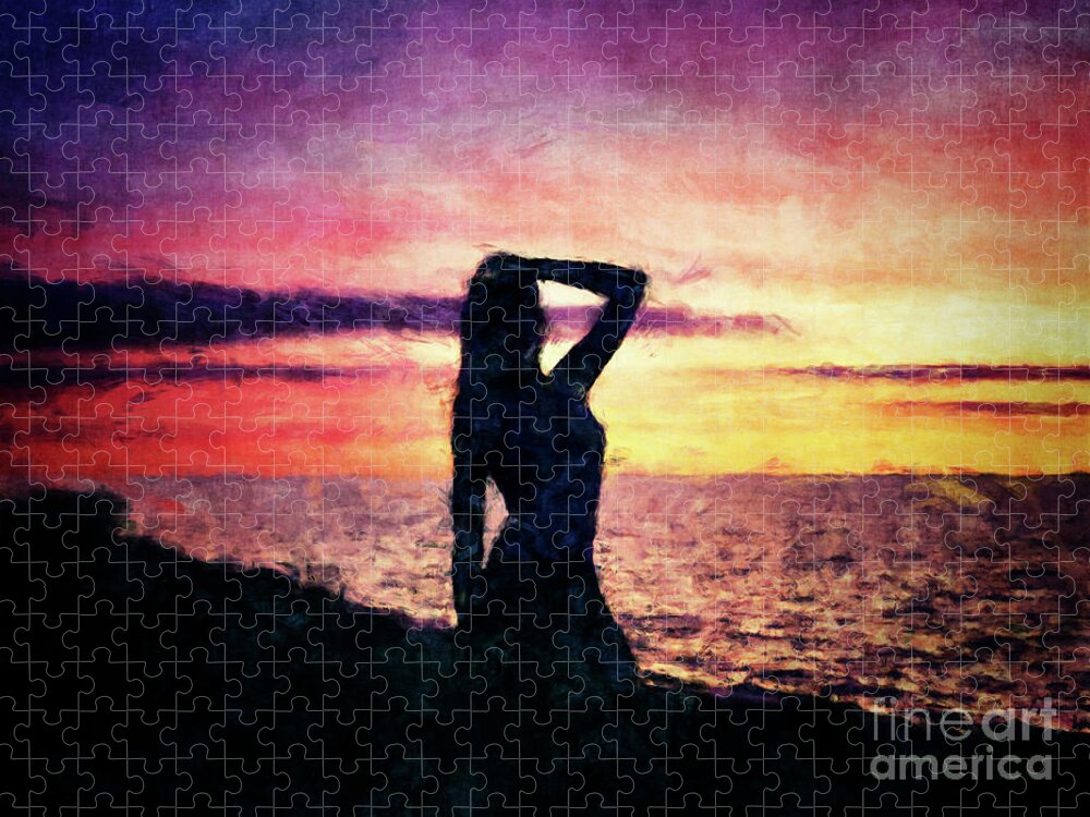 Beauty Jigsaw Puzzle featuring the digital art Beautiful Silhouette by Phil Perkins