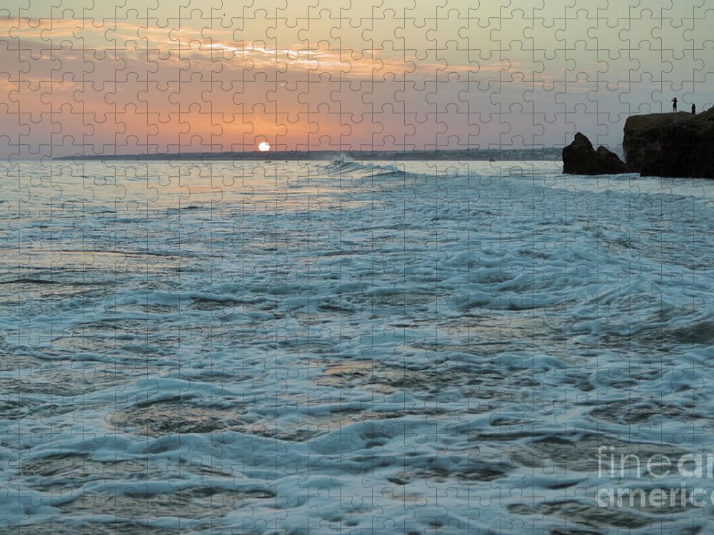 Algarve Jigsaw Puzzle featuring the photograph Beautiful Sunset in Gale Beach in Algarve by Angelo DeVal