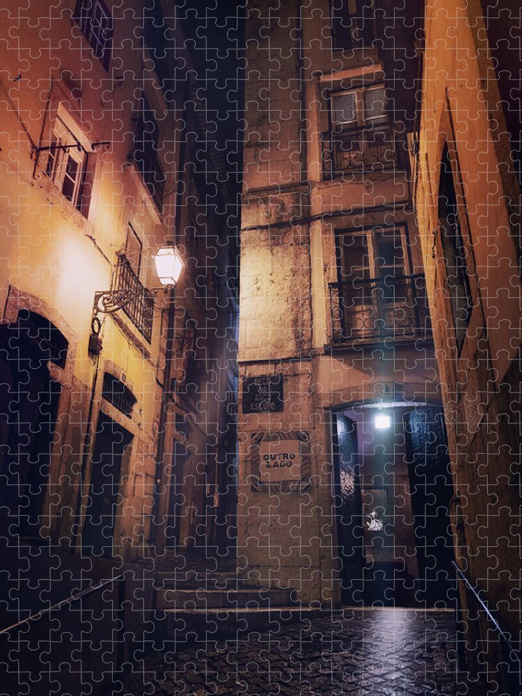 Night Jigsaw Puzzle featuring the photograph Beco do Arco Escuro by Micah Offman