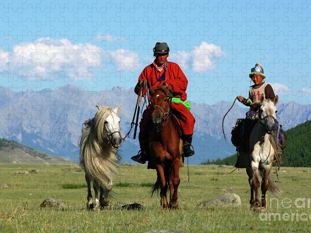 Before Mongol Naadam Day Jigsaw Puzzle featuring the photograph Before Mongol Naadam day by Elbegzaya Lkhagvasuren