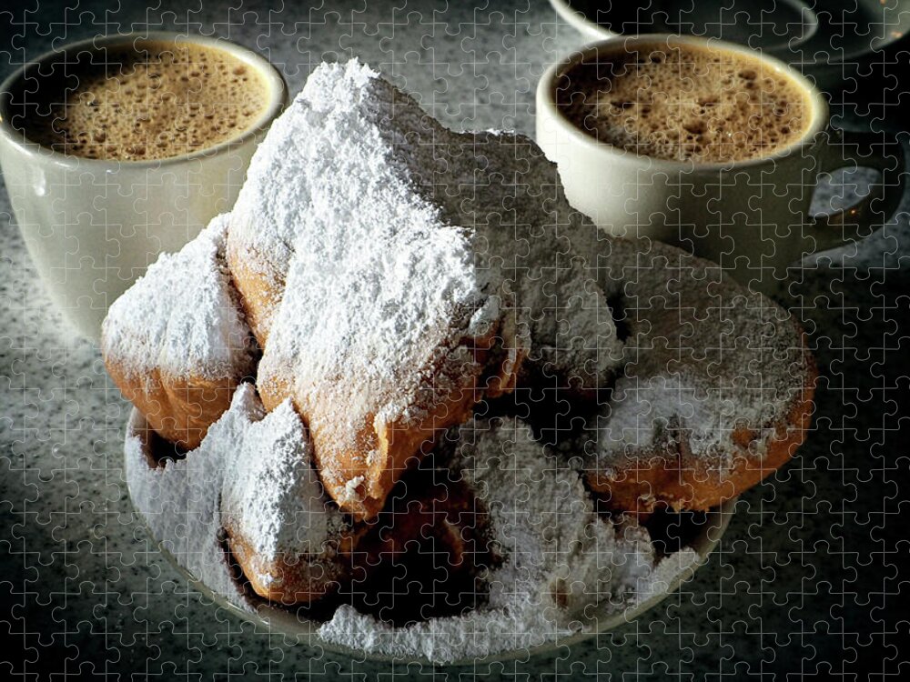 Beignet Jigsaw Puzzle featuring the photograph Beignets At Cafe Du Monde by Bill Swartwout