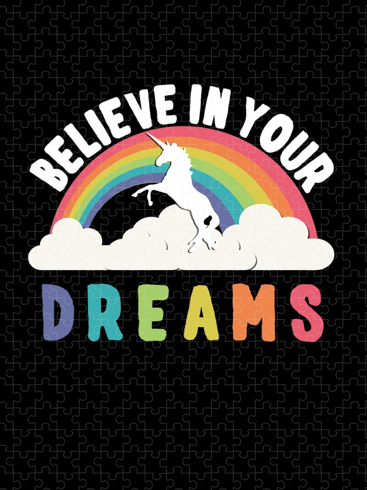 Funny Jigsaw Puzzle featuring the digital art Believe In Your Dreams by Flippin Sweet Gear