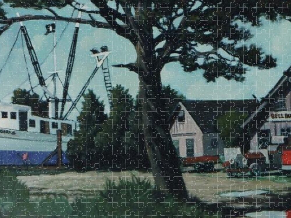 Edisto Jigsaw Puzzle featuring the painting Bell Buoy Seafood Edisto Island by Blue Sky