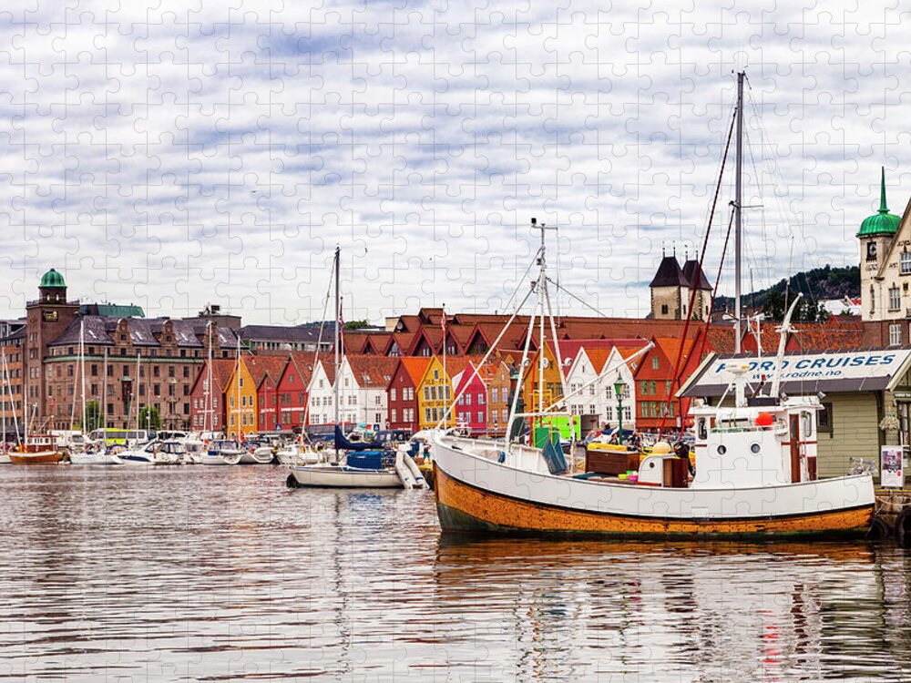 Town Jigsaw Puzzle featuring the photograph Bergen Harbor by W Chris Fooshee