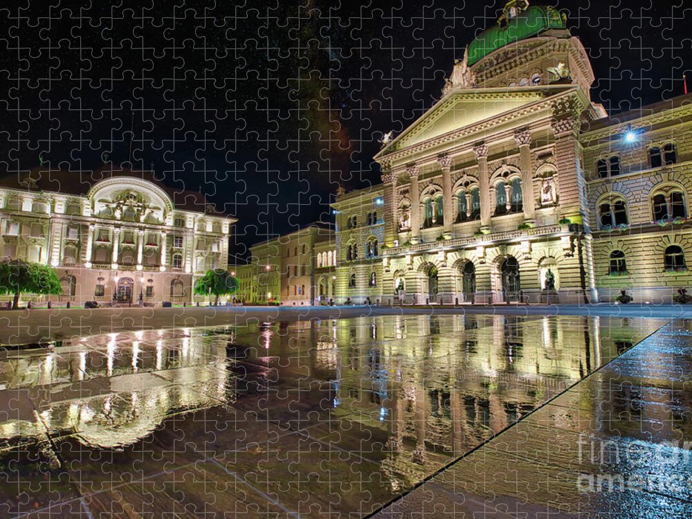 Berne Jigsaw Puzzle featuring the photograph Bern Parliament Switzerland by Benny Marty