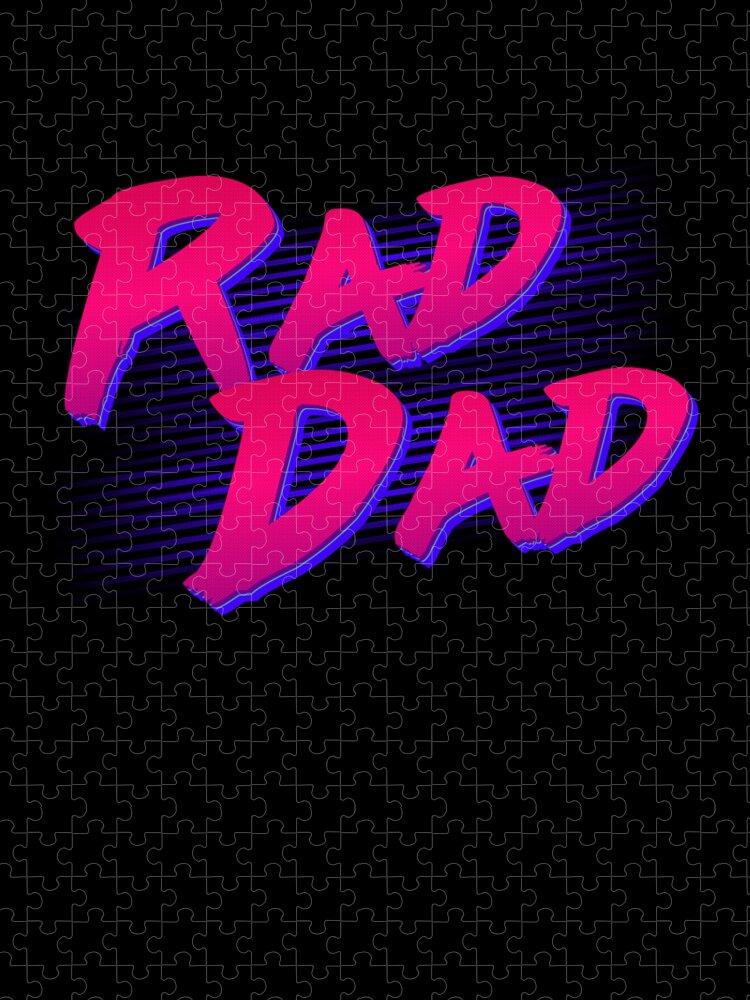 Gifts For Dad Jigsaw Puzzle featuring the digital art Best Gift for Dad Rad Dad Retro by Flippin Sweet Gear