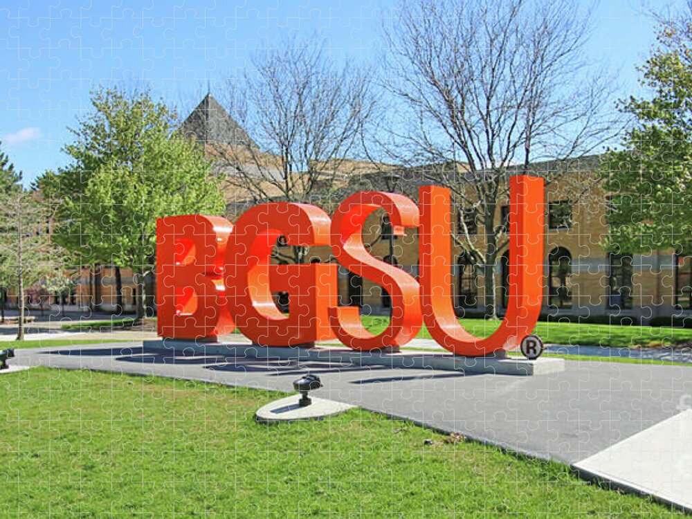 Bowling Green State University Jigsaw Puzzle featuring the photograph BGSU Sign Bowling Green State University 6036 by Jack Schultz